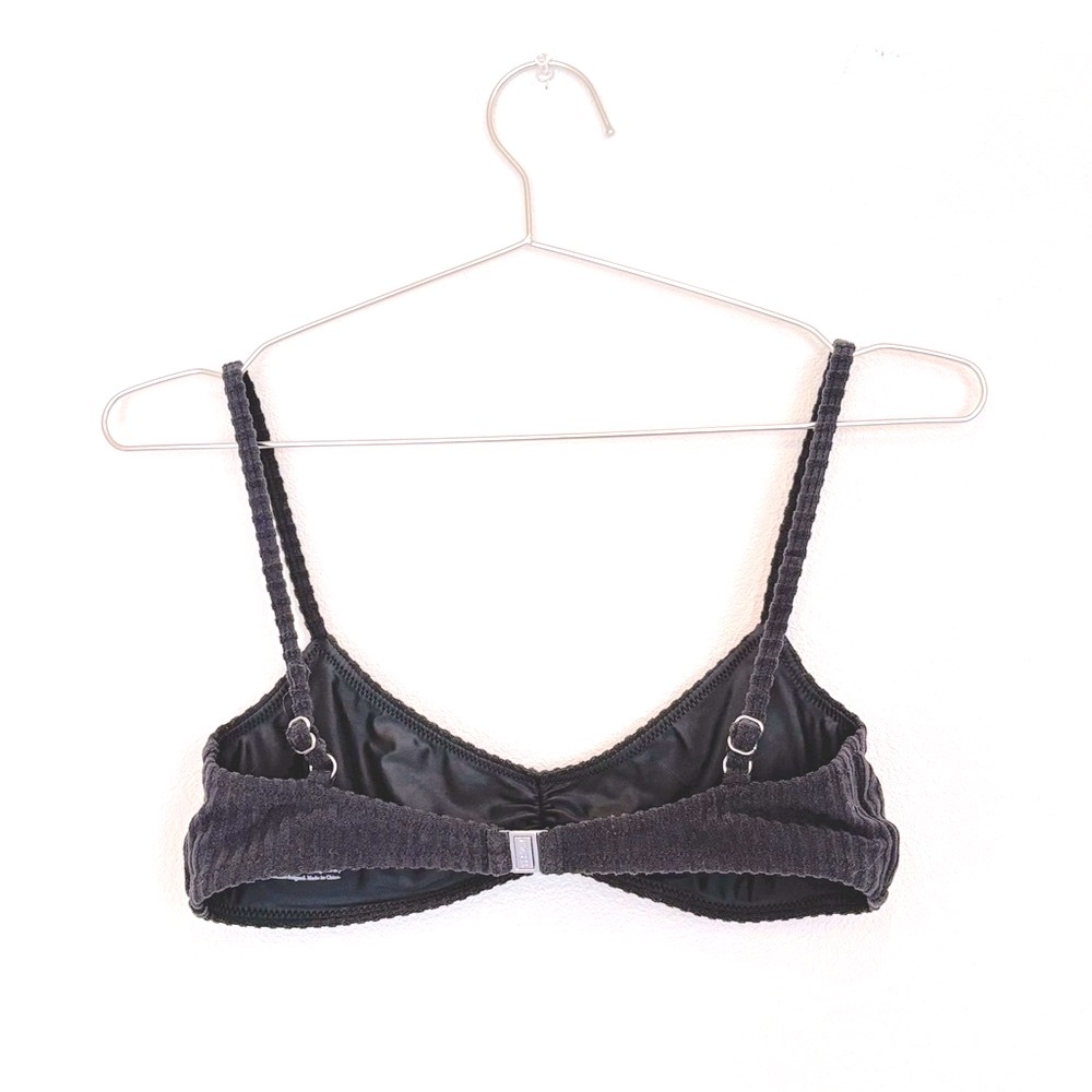 tj swim black ribbed bikini - ruched kora terry - S - like new - Picture 4 of 5